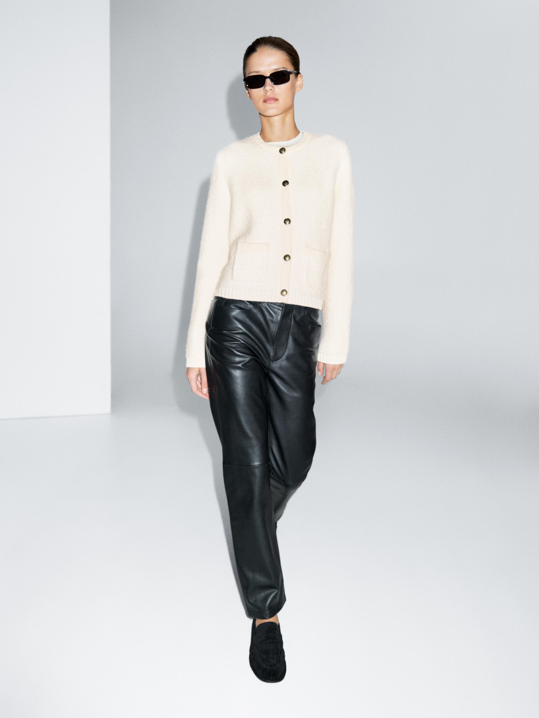 Short knit cardigan with gold button details